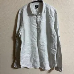 ★難あり H&M 100%リネン 長袖シャツ S