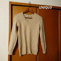 比較的綺麗　UNIQLO　ユニクロ　ウール100％　ニット　ベージュ　L