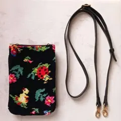 フェイラー ハイジ柄スマホショルダーバッグ　ブラック