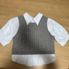 MAJESTIC LEGON 重ね着風 ニット シャツ 長袖のサムネイル