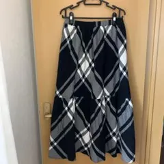 ☘️Samansa Mos 柄アソート裾ティアードスカートブラック