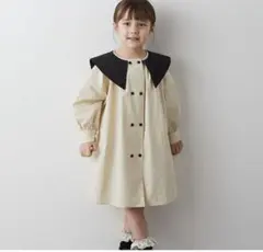 本日限定値下げ☆riziere☆ダブルボタンバイカラー襟ワンピース☆120cm