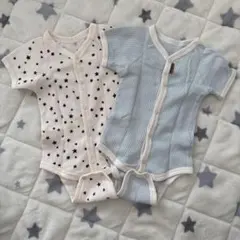 ✨オススメ✨70cm前ボタン半袖ロンパース肌着2枚セット