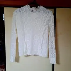 ①レースブラウス　レースワンピース　長袖ブラウス　ワンピース　春、夏服レディース