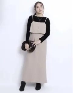 JUSGLITTY キャミワンピース ベージュ