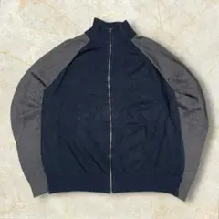 ミ*ン様 10s バナナリパブリック フルジップコットン混ニット USメンズ 肉