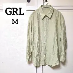 GRL シアーシャツ 羽織り 薄手 ゆったり オーバーサイズ ミントグリーン春夏