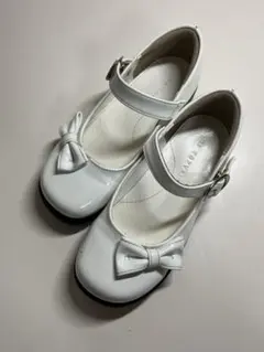 ホワイトリボン付きフォーマルシューズ　19cm