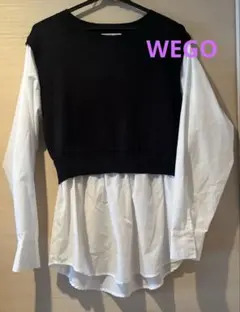 WEGO レイヤードデザイン 黒ニットトップス