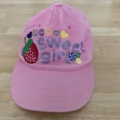 Benetton 刺繍付きピンクキャップ　　未使用に近いのサムネイル
