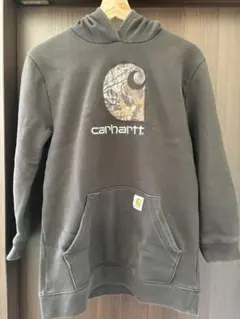 Carhartt ダークブラウン パーカー キッズL
