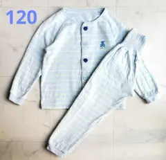 【コンビミニ】キッズ やわらか接結パジャマ 120センチ ライトブルー