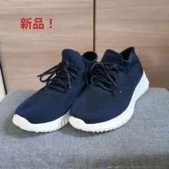 メンズ スニーカー ネイビー 軽量 メッシュ