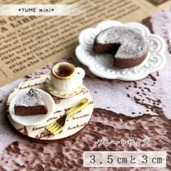 134 ＊ガトーショコラセット＊　ミニチュアスイーツ　粘土　ドールハウス　置物