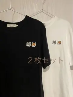 メゾンキツネ　Tシャツ 黒 白 2枚セット