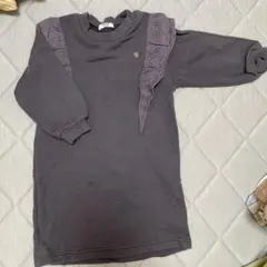 BREEZE 七分丈フリルワンピース 100cm グレー