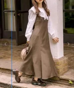 【美品】olivedesoliveラッフルカラードッキングワンピース