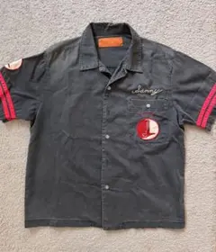 古着 半袖 ワークシャツ M ブラック メンズ