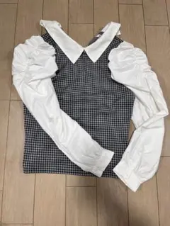 キッズ チェック柄 長袖ブラウス レディース 150cm 女の子 Mサイズ