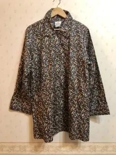 総花柄　レインコート　ワンピース