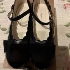 リボン付きブラックフォーマルシューズ 24.0cm