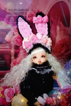 SDM bjd doll 40cmドールサイズ ウサギ耳カチューシャ チョーカー
