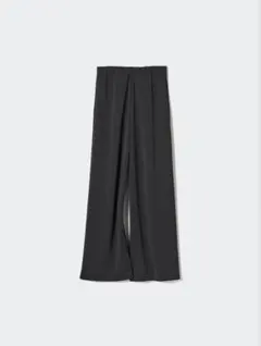 UNIQLO クレープジャージー ストレートパンツ ブラック 470783