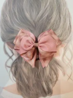 SALE!!リボンヘアゴム　入園入学　チェック柄