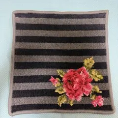 FEILER　フェイラー タオルハンカチ ストライプ 薔薇 ブラック