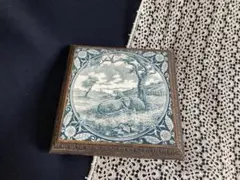 刺繍 フランス アンティーク サンプラー フレーム 1891年 ガラス入り