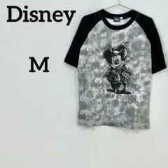 Disney ミッキー タイダイ柄 Tシャツ ラグラン 半袖 キャラクター 古着