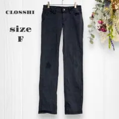 クロッシー レディース スキニー テーパードパンツ ストレッチ チェック柄