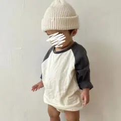 ラグラン ロンパース 韓国 ベビー服 長袖 ロンパース ベビー 春 70㎝