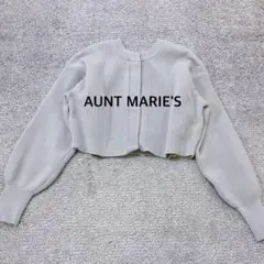 *AUNT MARIE'S】前後2WAYクルーネッククロップドカラーカーディガン