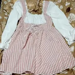 SHEIN チェック柄 長袖 ミニワンピース L
