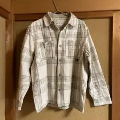 ZARAホワイト グレー チェック 長袖シャツ