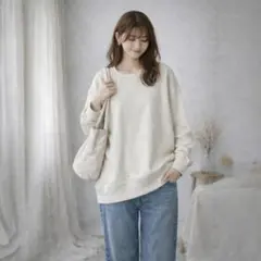 EDWIN スウェット トレーナー【普段使い】M アイボリー 無地 シンプル