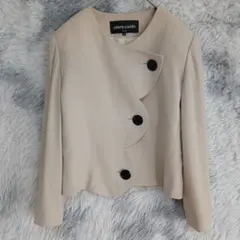 pierre cardin ベージュ ノーカラージャケット サイズ9