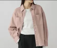 グローバルワーク GOODデニムカラーシャツ ピンク Mサイズ