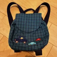 【familiar】ファミリア リュック チェック 青 XB 車 刺繍のサムネイル