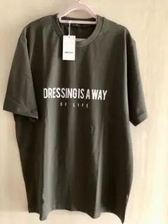 COMME CA ISM ロゴTシャツ カーキ 新品　メンズ　Lサイズ　綿100のサムネイル