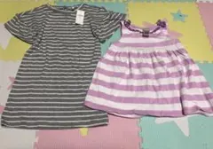 新品 GAPベビー キッズ ボーダー ワンピース チュニック ノースリーブ