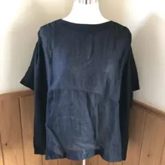新品　08Ma b ゼロハチマブ リネン100%　ブラック　ゆったり　ブラウスのサムネイル