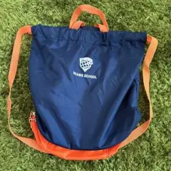 BEAMS SCHOOL スポーツバッグ ネイビー/オレンジ　プールバック