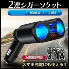 2連 USB 電圧 急速充電 12V 24V シガーソケット 充電器 jgtpのサムネイル