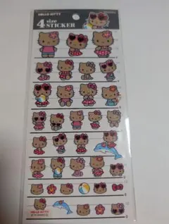 【新品未使用】4サイズステッカー 日焼けキティ