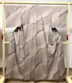 紬 着物 雲と月模様 グレー系 - メルカリ