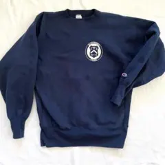 【リバースウィーブ】Champion ネイビー スウェット L【かたちが可愛い)