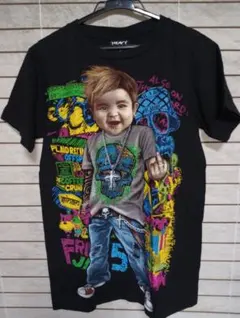キッズプリントＴシャツ　HEAVYMETAL　サイズS　古着
