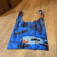非売品人気☆KALDI エコバッグ・いきものがたりブルー
